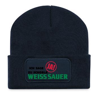 Ich sage ja zu Schorle! - Recycelte Patch Beanie - French Navy - Vorne