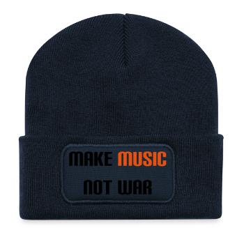 Make Music Not War (V) - Beanie recyclé à patch - bleu marine - Devant