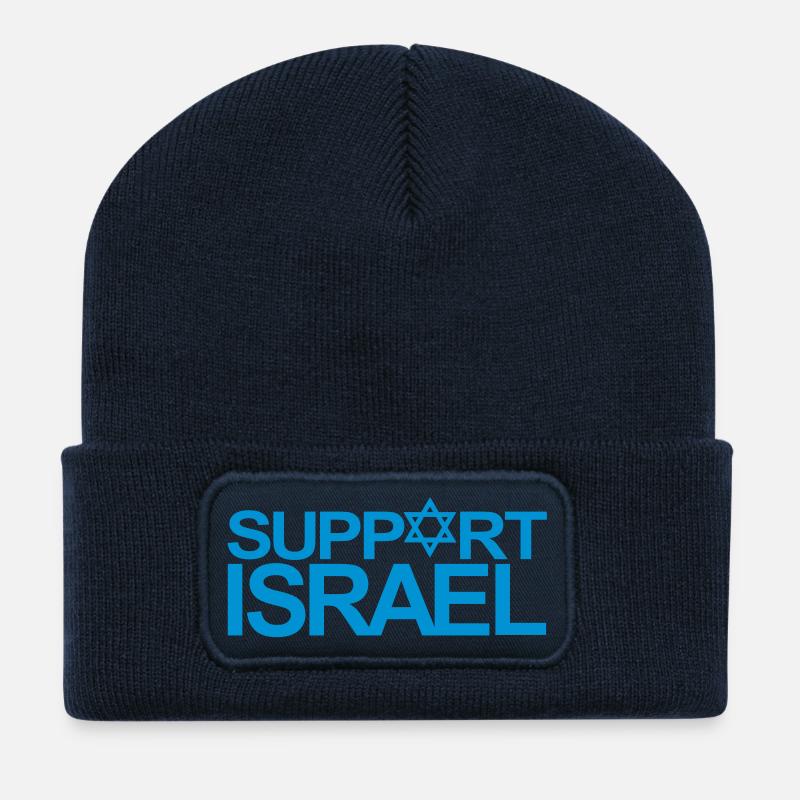 SUPPORT ISRAEL - Recycled Patch Beanie - french navy
