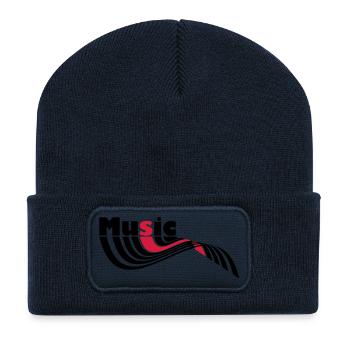 music - Recycled Patch Beanie - french navy - Front