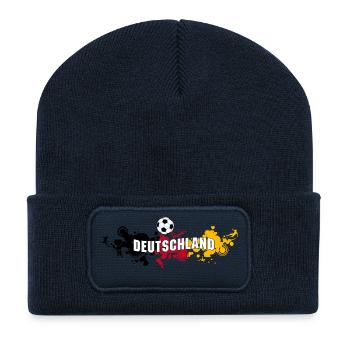 Football Allemagne (Splash) - Beanie recyclé à patch - bleu marine - Devant
