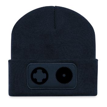 anneau de la chaîne I - Beanie recyclé à patch - bleu marine - Devant