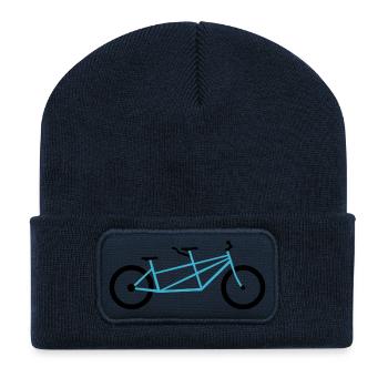 Tandem bike bicycle blue - Recycled Patch Beanie - french navy - Front