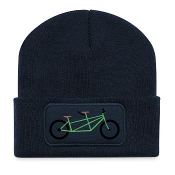 Tandem Bike Bicycle - Recycled Patch Beanie - french navy - Front