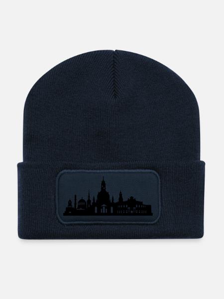 Skyline Dresden klein - Recycelte Patch Beanie - French Navy