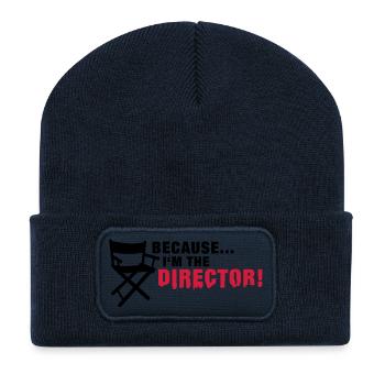 because_im_the_director__f2 - Beanie recyclé à patch - bleu marine - Devant