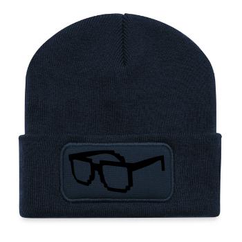 brille - Beanie recyclé à patch - bleu marine - Devant