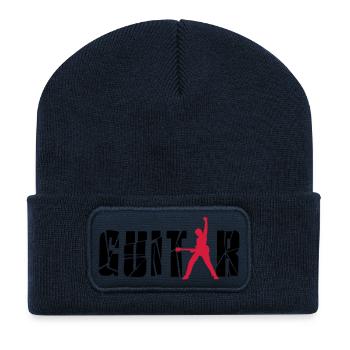 guitar player - Recycelte Patch Beanie - French Navy - Vorne