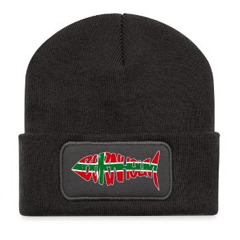 Bornholm Fisch Original - Recycelte Patch Beanie - Dunkelgrau - Vorne