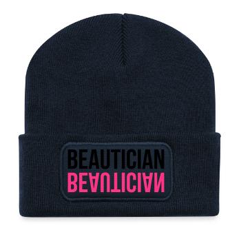 Esthéticienne / Esthétique / Beauté / Esthétique - Beanie recyclé à patch - bleu marine - Devant