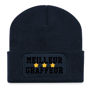 Graffiti / Tag / Writer / Street Art / Graff - Recycled Patch Beanie - french navy - Front