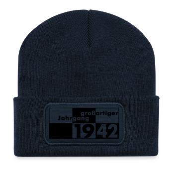 Großartiger Jahrgang 1942 geboren - Recycelte Patch Beanie - French Navy - Vorne
