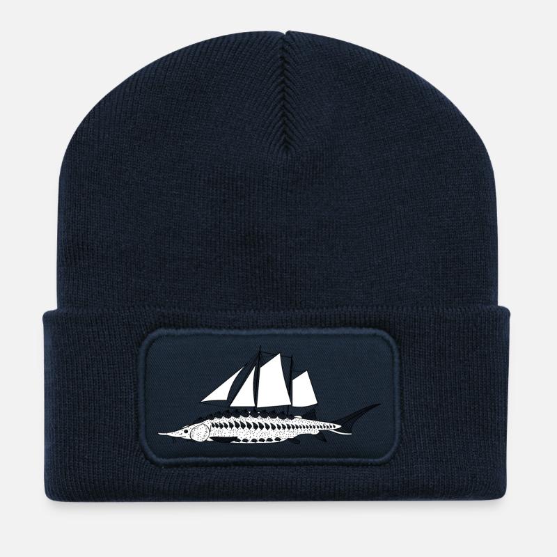 Segelfisch (b) - Recycelte Patch Beanie - French Navy