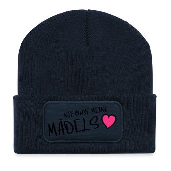 nie ohne meine maedels herz - Recycelte Patch Beanie - French Navy - Vorne