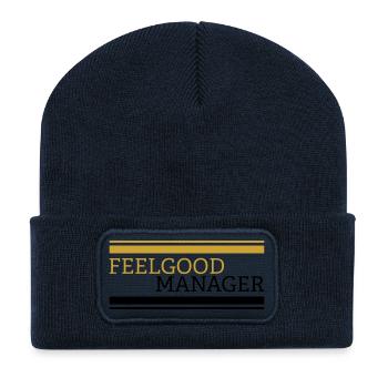 Feelgood manager white tshirt - Recycled Patch Beanie - french navy - Front
