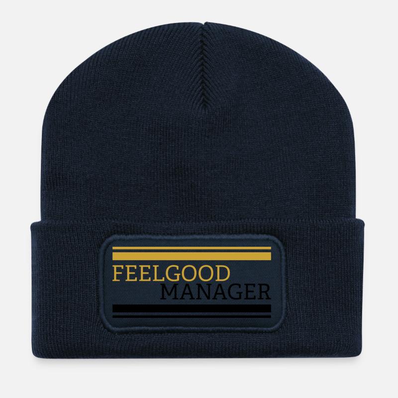 Feelgood manager white tshirt - Recycled Patch Beanie - french navy