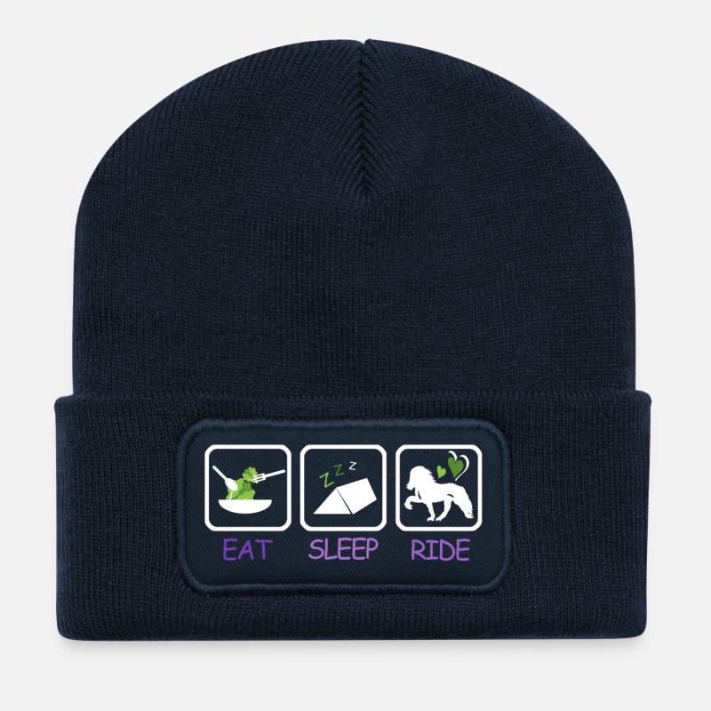 iceland competition shirts vegetarian tent ride - Recycelte Patch Beanie - French Navy