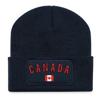 Drapeau du Canada, fierté canadienne - Beanie recyclé à patch - bleu marine - Devant