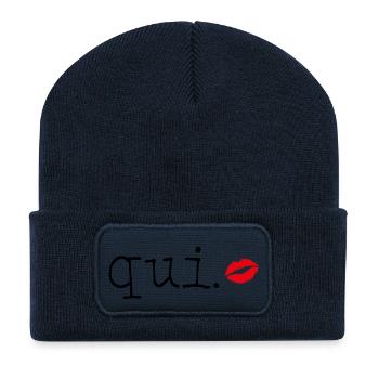 Qui - Little French Speaking - Recycelte Patch Beanie - French Navy - Vorne