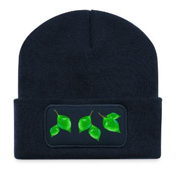 BOULEAU || - Beanie recyclé à patch - bleu marine - Devant