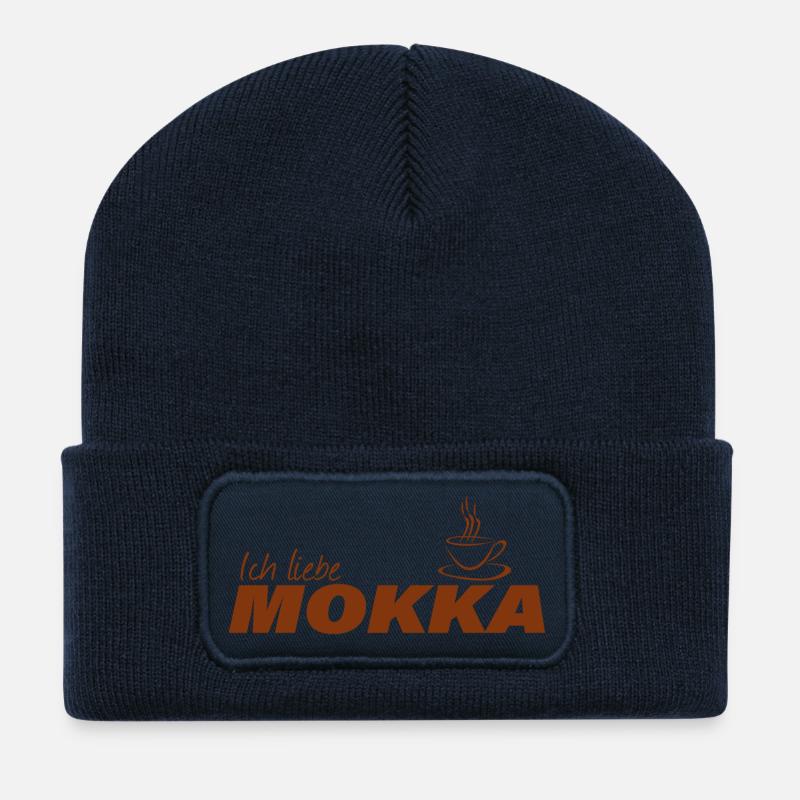 ICH LIEBE MOKKA - Recycelte Patch Beanie - French Navy
