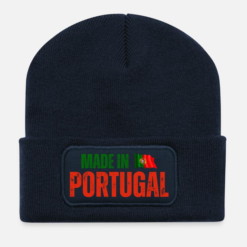 Hergestellt in Portugal, portugiesischer Stolz - Recycelte Patch Beanie - French Navy