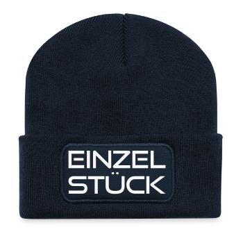Einzelstück - Recycelte Patch Beanie - French Navy - Vorne