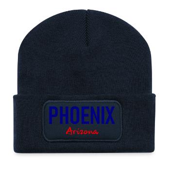 Phoenix - Arizona - États-Unis - États-Unis d’Amérique - Beanie recyclé à patch - bleu marine - Devant