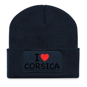 i love corsica - Beanie recyclé à patch - bleu marine - Devant