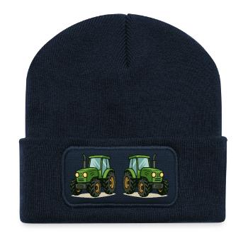 traktor 2 - Recycelte Patch Beanie - French Navy - Vorne