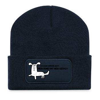 Mein Hund hat NEIN gesagt - Recycelte Patch Beanie - French Navy - Vorne
