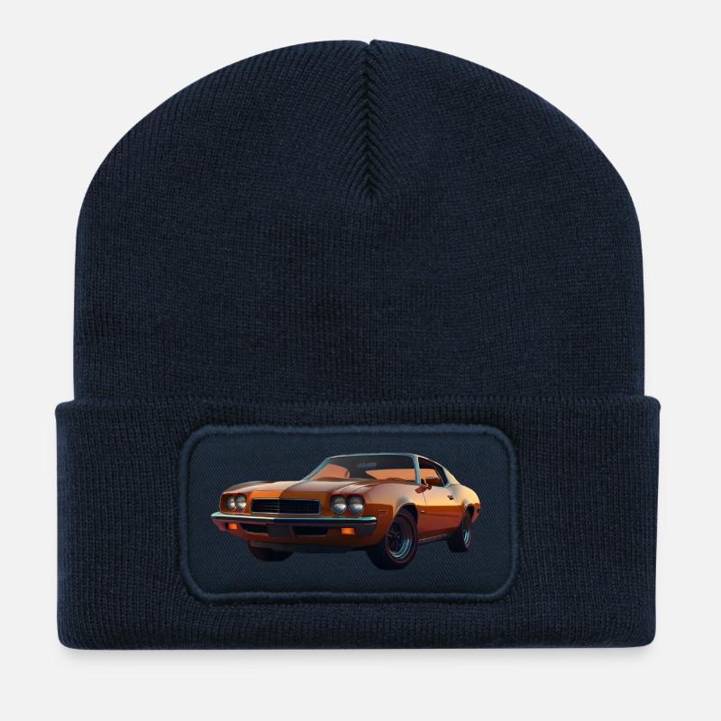 Klassisches Muscle-Car - Recycelte Patch Beanie - French Navy