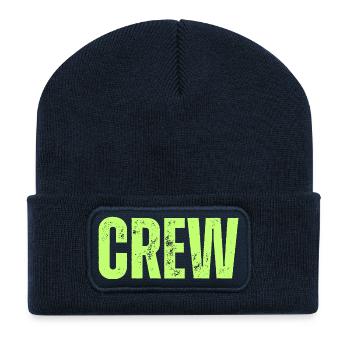 Crew Typography grün - Recycelte Patch Beanie - French Navy - Vorne