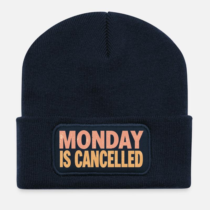 Monday is Cancelled - Recycled Patch Beanie - french navy