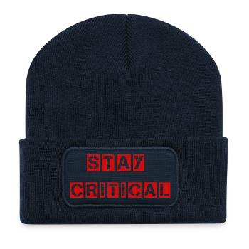Stay Critical Shirt - Question Everything - Recycled Patch Beanie - french navy - Front