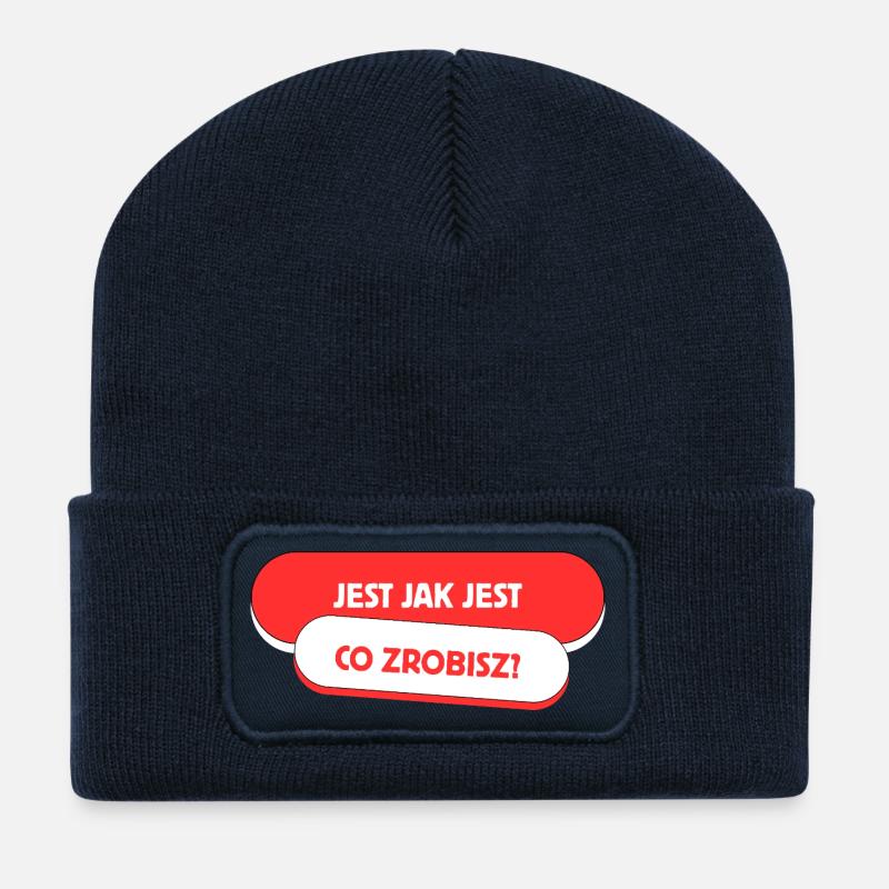 Es ist, wie es ist – Was wirst du tun? - Recycelte Patch Beanie - French Navy