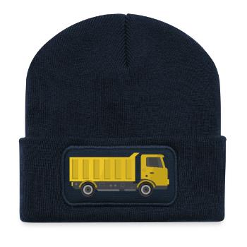 Camion - Beanie recyclé à patch - bleu marine - Devant