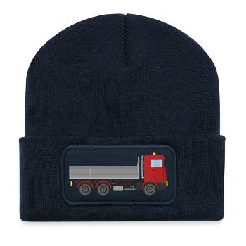 Camion de livraison de marchandises - Beanie recyclé à patch - bleu marine - Devant