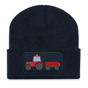 Farm tractor - Recycled Patch Beanie - french navy - Front