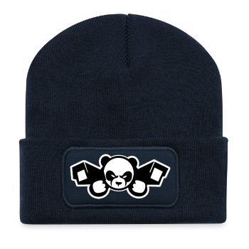 China Surveillance Panda – Political Satire - Recycled Patch Beanie - french navy - Front