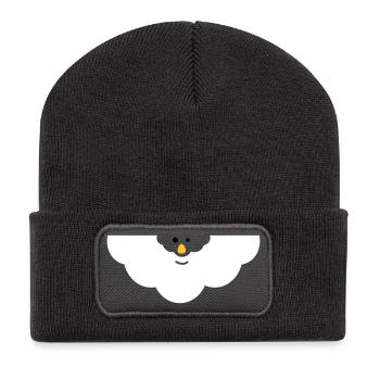 Visage Nuage Câlin - Beanie recyclé à patch - charbon - Devant