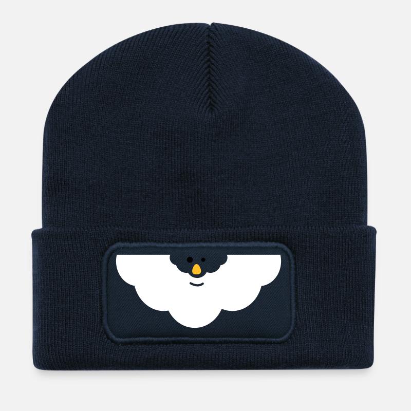 Kuschelige Wolken-Gesicht - Recycelte Patch Beanie - French Navy