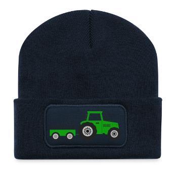Tractor farm - Recycled Patch Beanie - french navy - Front