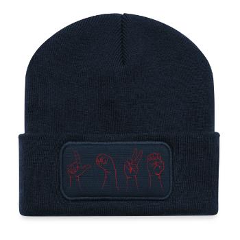 LOVE rouge LSF - Beanie recyclé à patch - bleu marine - Devant