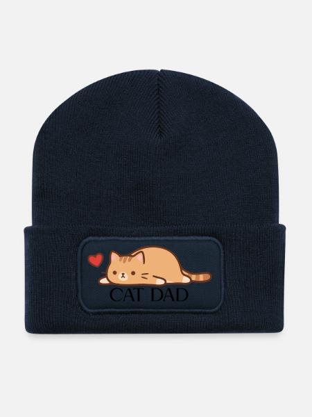 CAT_DAD - Beanie recyclé à patch - bleu marine
