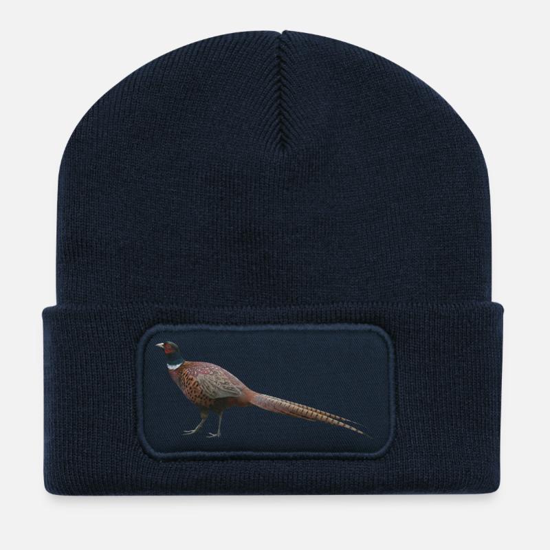 Ringfasan von der Seite - Recycelte Patch Beanie - French Navy