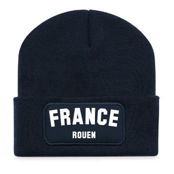 Rouen, France, France - Beanie recyclé à patch - bleu marine - Devant