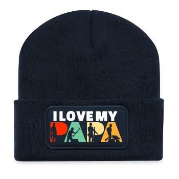 Ouvrier de construction Papa artisan Artisan Art de construction - Beanie recyclé à patch - bleu marine - Devant