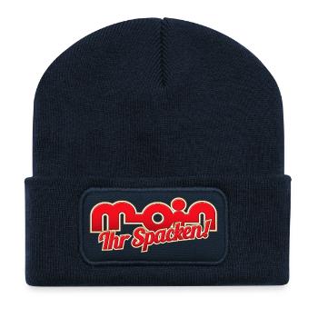 Moin ihr Spacken! - Recycelte Patch Beanie - French Navy - Vorne