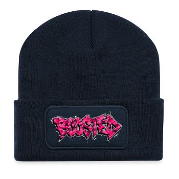 Boosted Tuning Auto Turbo Szene Fan Shirt Sticker - Recycelte Patch Beanie - French Navy - Vorne